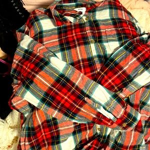 Plaid long sleeve button down